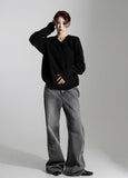 Gray Pin Wide Denim