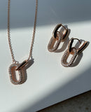 Double ring cubic earring