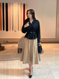 Julian Pintuck Pleats Long Skirt