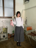 Coendy Banding Lace Pleated Skirt