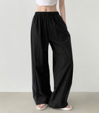 Rustle two-way side color matching jogger wide banding pants