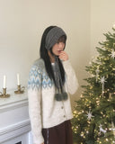 Roping Cotton Candy Nordic Knit Cardigan