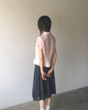 Riffen Pintuck Frill Short Sleeve Shirt