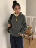 Kinples Color Matching Brushed Hoodie