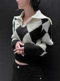 Argyle big collar Knit