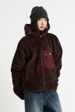 Retro deep pile fleece jacket