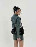 Beto Washing Cut Denim Set Skirt