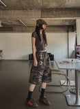 Military Snap Wide Bermuda Pants