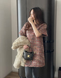 [35% wool] Racquet Round Tweed Mini One Piece