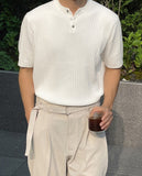 Ribbed Span Henley Neck Knit