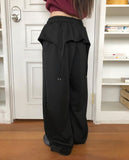 Herr Strap Banding Waist Layered Pile Training Skirt Pants