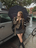 Eyelet Bike Leather Jacket