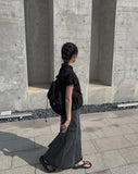 Posh black blue cargo long skirt