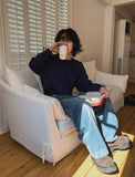 Fleet two tuck wide denim pants