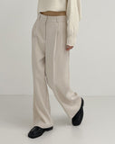 Two-Tuck Basic Wide Slacks
