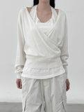 Moven V-neck wrap wool knit