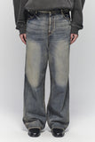 DART BRUSH WIDE DENIM PANTS