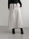 Et Pocket Belt Cotton Long Skirt