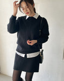 Nele Round Knit Mini Skirt Two Piece