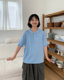 [unisex] Dilmob Summer Color Collar Short Sleeve Knit