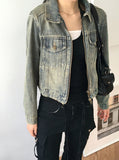 Batte Vintage Y2K Washing Two-Way Denim Jacket