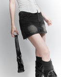 Side zipper mini skirt