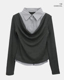 Sean Collar Shirt Layered T-shirt
