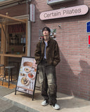 Roku Pintuck Cargo Denim Pants