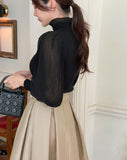Mello Pintuck Flare Long Skirt