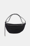 Half-moon pleated 2-way bag