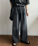 Pintuck Over Wide Denim