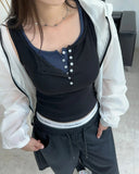 Olte Button Ribbed Sleeveless