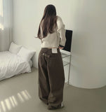 Back Point Adjust Loose Fit Wide 4-Season Cotton Pants