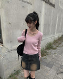 Peavy Washing Jeans Denim Mini Skirt