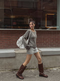 Autumn Damage Boat Neck Knitwear
