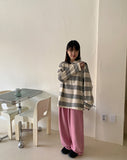 Chopin stripe collar long sleeve tee