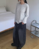 Essen Slab Washing Curve Mega Balloon Denim Pants