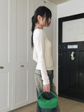 Wick Yellow Washing Slit Long Wide Denim Pants