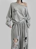 Cross One Shoulder Sweatshirt