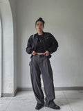 (UNISEX) Weight One Pin Tuck Wide Slacks