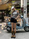Wrinkle Side Rivet Shorts