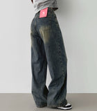 Yellow Teen Washing Long Wide 4 Season Denim Pants
