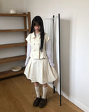 Jea Bean Button Jacket Midi Skirt Set