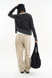 Hiles wide rib round-neck cardigan