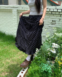 [Fake Layered] Jaden Eyelet Ribbon Halter Neck Shirring Puff Sleeveless