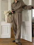 Minimal Belt Pintuck Slacks