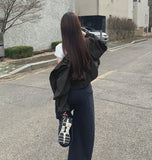 High-Neck String Crop Windbreaker