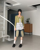 Kaeon Vintage Washed Denim Half Bermuda Pants