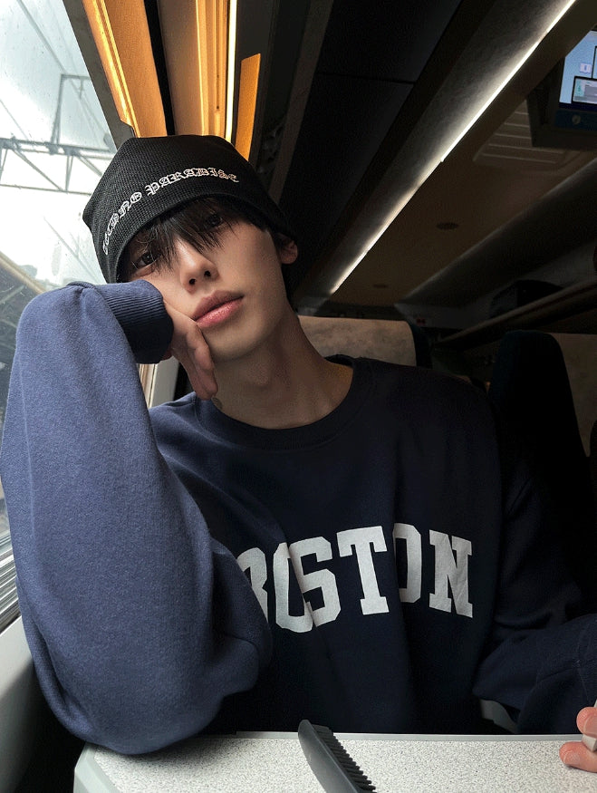 【COSYHARU】Boston Sweatshirt Overfit Boston Oversized Sweatshirt - COSYHARU | 60% - Asian Fashion