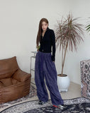 Kenny Velour Pintuck Banding Pants
